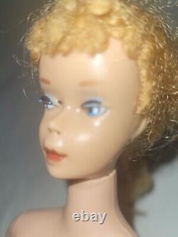 1960s Mattel Blonde #6 Ponytail Barbie Doll Roman Numeral Excellent Condition