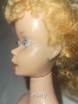 1960s Mattel Blonde #6 Ponytail Barbie Doll Roman Numeral Excellent Condition