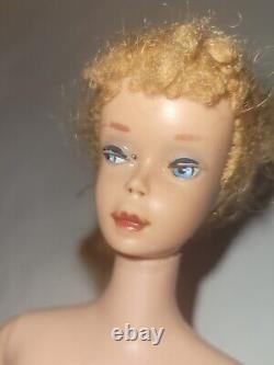 1960s Mattel Blonde #6 Ponytail Barbie Doll Roman Numeral Excellent Condition