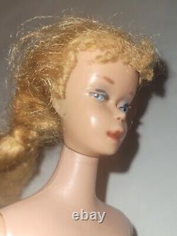 1960s Mattel Blonde #6 Ponytail Barbie Doll Roman Numeral Excellent Condition