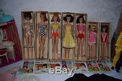 1960s Vintage Lot Barbie Midge Skipper Ken Allan Clothes Susy Goose Furniture
