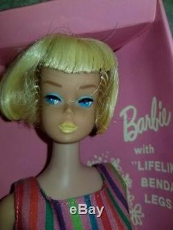 1964 Teenage Fashion American Girl Barbie with'lifelike' bendable legs #1070