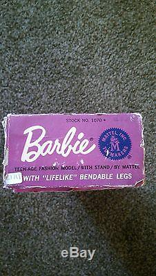 1965 Rare Bendable Leg Blonde Bubblecut Barbie Stock #1070