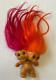 1965 Two Headed Troll- Two Heads- Uneeda- Wishnik- Pink And Orange Hair- Rare