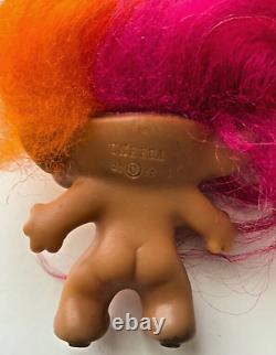 1965 Two Headed Troll- Two heads- Uneeda- Wishnik- Pink and Orange Hair- RARE