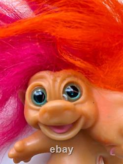 1965 Two Headed Troll- Two heads- Uneeda- Wishnik- Pink and Orange Hair- RARE