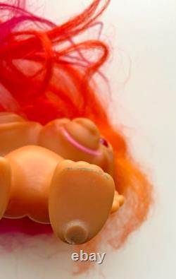 1965 Two Headed Troll- Two heads- Uneeda- Wishnik- Pink and Orange Hair- RARE