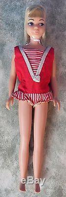 1965 VINTAGE ORIGINAL JAPANESE EXCLUSIVE SKIPPER Barbie DOLL & SUIT, BLONDE