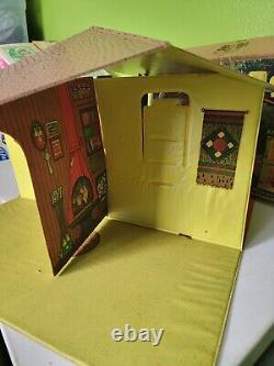 1970s Mattel The Sunshine Family Home Foldable Vinyl House Dolls Accessories Vtg