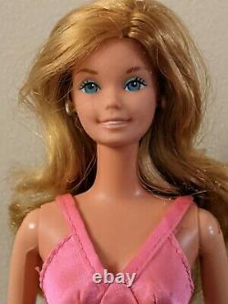1977 Vintage ORIGINAL SUPERSTAR Barbie with Pink Dress, Ring, eat rings HTF Doll
