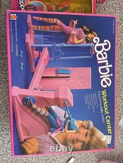 1984 Barbie Workout Center Gym, Bubble Spa, 3 Dolls & Book Collectors Set