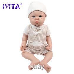 19Lifelike Reborn Baby Doll Full Body Silicone Real Touch Boy Cute Chubby Baby