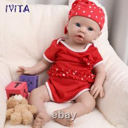 19 inch Reborn Dolls Full Body Silicone Baby Girl IVITA Doll Can Take Pacifier
