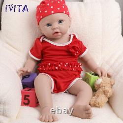 19 inch Reborn Dolls Full Body Silicone Baby Girl IVITA Doll Can Take Pacifier