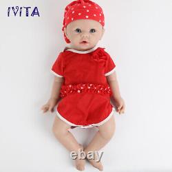 19 inch Reborn Dolls Full Body Silicone Baby Girl IVITA Doll Can Take Pacifier