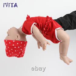 19 inch Reborn Dolls Full Body Silicone Baby Girl IVITA Doll Can Take Pacifier