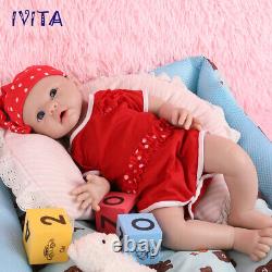 19 inch Reborn Dolls Full Body Silicone Baby Girl IVITA Doll Can Take Pacifier