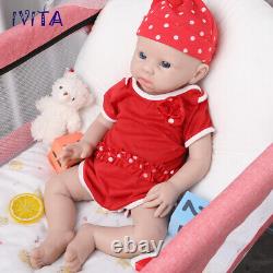 19 inch Reborn Dolls Full Body Silicone Baby Girl IVITA Doll Can Take Pacifier