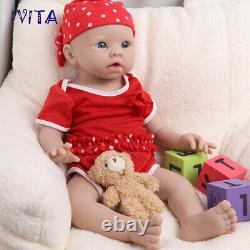 19inch Adorable Blue Eyes Girl Full Silicone Lifelike Reborn Baby Doll Infant