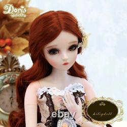 1/3 BJD Doll 60cm Female Body with Handpainted Face Changeable Eyes DIY Clothes
