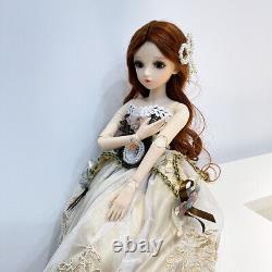 1/3 BJD Doll 60cm Female Body with Handpainted Face Changeable Eyes DIY Clothes