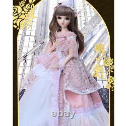 1/3 BJD Doll Ball Jointed Girl Eyes Face Makeup Wig Clothes Full Set Toy Gift
