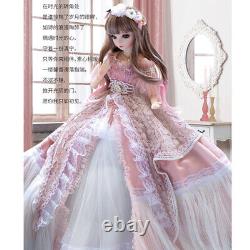 1/3 BJD Doll Ball Jointed Girl Eyes Face Makeup Wig Clothes Full Set Toy Gift