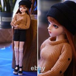 1/3 BJD Doll Toy 24 inch Blue Eyes Female Doll Makeup Finished and Full Outfits