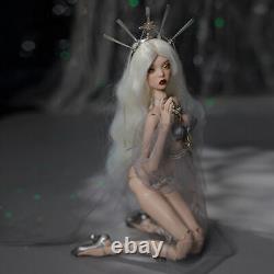 1/4 BJD Doll Bare Girl Women Resin Ball Jointed Female with Eyes Faceup DIY Gift