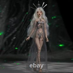 1/4 BJD Doll Bare Girl Women Resin Ball Jointed Female with Eyes Faceup DIY Gift