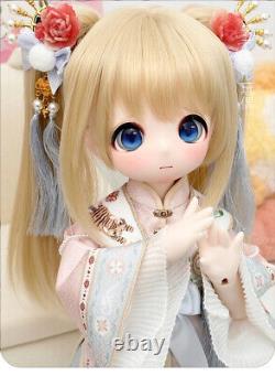 1/4 BJD Doll Cartoon Girl Resin Ball Jointed Body with Eyes Face Makeup DIY Toys