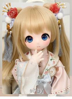 1/4 BJD Doll Cartoon Girl Resin Ball Jointed Body with Eyes Face Makeup DIY Toys