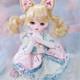 1/4 Bjd Doll Face Makeup Nude Girl Soft Milky Cat Milar Cute Soft Milky Cat Toy