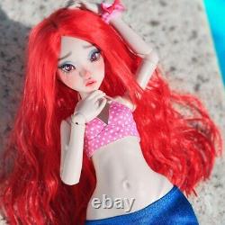1/4 BJD Doll Girl Resin Ball Joint Body Eyes Faceup Wig Full Set Mermaid Outfits