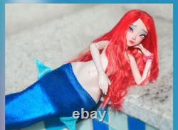 1/4 BJD Doll Girl Resin Ball Joint Body Eyes Faceup Wig Full Set Mermaid Outfits