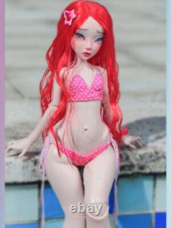 1/4 BJD Doll Girl Resin Ball Joint Body Eyes Faceup Wig Full Set Mermaid Outfits