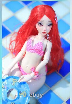 1/4 BJD Doll Girl Resin Ball Joint Body Eyes Faceup Wig Full Set Mermaid Outfits