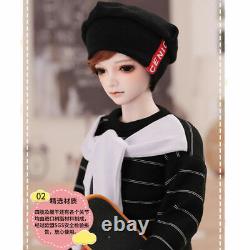 1/4 BJD Doll Handsome Boy Male Body Ball Jointed Dolls Eyes Face Makeup Hair SET