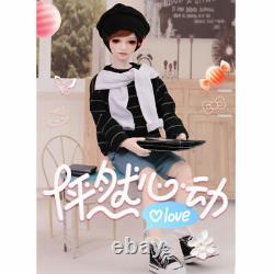 1/4 BJD Doll Handsome Boy Male Body Ball Jointed Dolls Eyes Face Makeup Hair SET