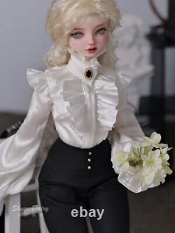 1/4 BJD Doll Resin French Style Outfits Girl Female Full Set Face Up Hair Gifts