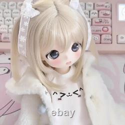 1/4 BJD Doll SD Resin Joint Bare Doll Cartoon Girl Eyes Face Makeup Handmade Toy