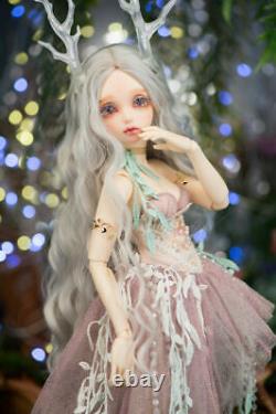 1/4 BJD Dolls Ball Jointed Girl Eyes Makeup Wig Clothes Bare Body/Full Set Gift