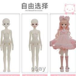 1/4 BJD Dolls Resin Female Bare Ball Jointed Body Eyes Face Makeup Kid Girl Gift