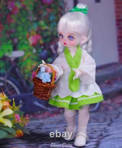 1/6 FULL SET Girl BJD Doll Resin Jointed Dolls Cartoon Eyes Face Make up Clothes