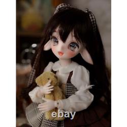 1/6 Resin BJD Doll Kids GIFT Handmade Ball Joint Girl Eyes Hair Full Set Clothes