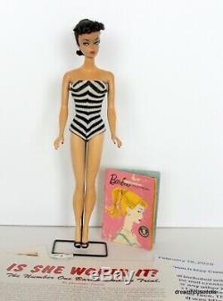 #1 BARBIE DOLL, BLACK PONYTAIL DOLL With CERTIFICATE OF AUTHENTICITY