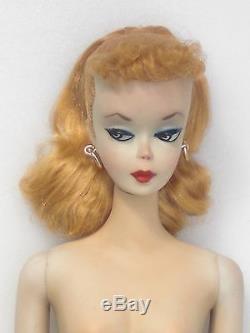 # 1 ponytail 1959 first Barbie NUMBER ONE blonde with original box and earrings