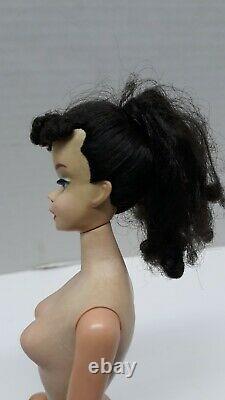 20/3 Vintage Barbie ponytail #3 brunette with blue eye shadow original top knot