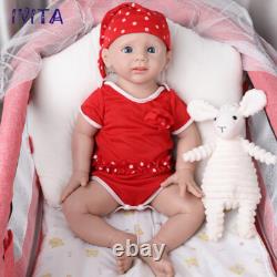 20'' Big Baby Blue Eyes Girl Doll Full Body Silicone Reborn Baby Doll Prematur