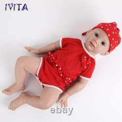20'' Big Baby Blue Eyes Girl Doll Full Body Silicone Reborn Baby Doll Prematur
